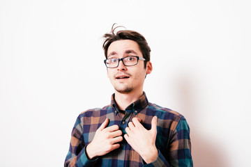 Fototapeta premium Man is surprised