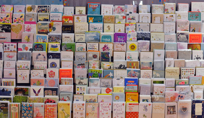 Birthday Cards for sale in a shop