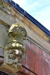 Obraz premium Architectural Stone Carved Rams Head