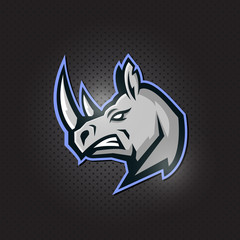 angry rhino mascot logo design. illustration for sport and esport team