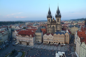 Eastern Europe Czech Republic Prague Street Old Town Downtown Clock Tower Bohemia Baroque Gothic Renaissance Architecture Middle Ages Houses