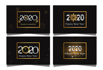 2020 Happy New Year vector design set. design illustration can be use for poster, banner, background and celebration event