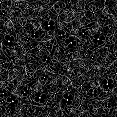Black and white monochrome seamless repeat vector pattern. Great for paper products and stationery such as invitations, notebooks and party items. Would be great for gift and home ware products such