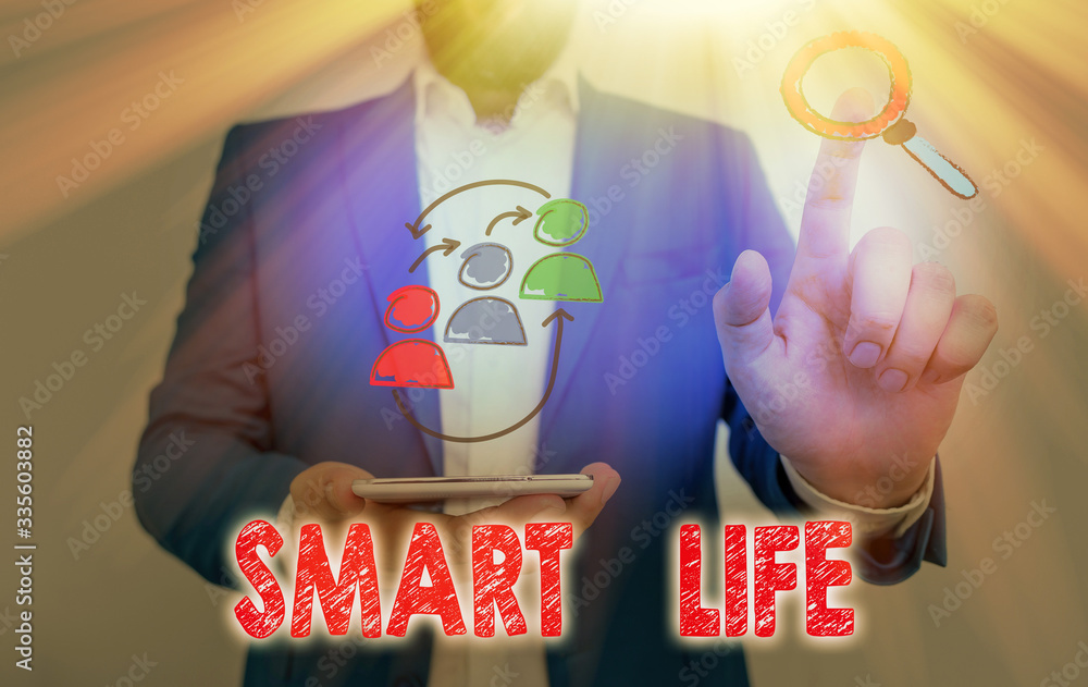 Poster text sign showing smart life. business photo text approach conceptualized from a frame of prevention