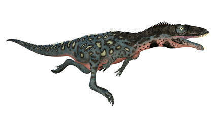 Masiakasaurus knopfleri dinosaur running isolated in white background - 3D render