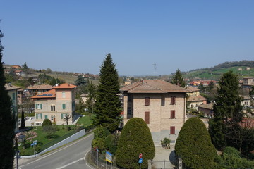 Fototapeta na wymiar Castelvetro di Modena veduta panoramica