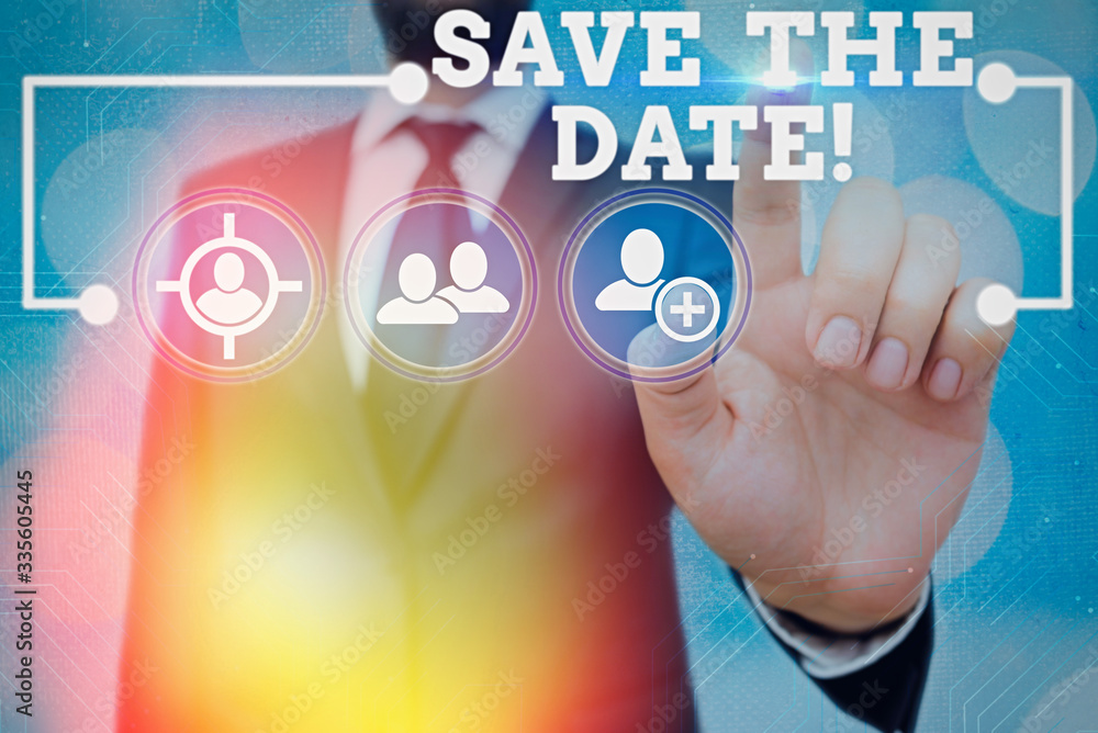 Poster handwriting text save the date. conceptual photo organizing events well make day special event organ