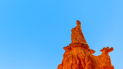 Statue of Queen Victoria created by erosion of a Sandstone Pinnacle in the Queen's Garden part of Bryce Canyon National Park, Utah, United States