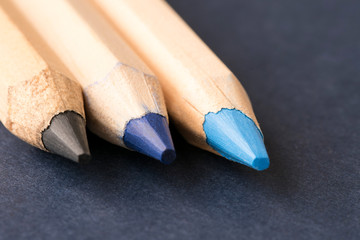 Black and Blue Colored Pencils