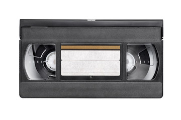 VHS video tape cassette isolated on white