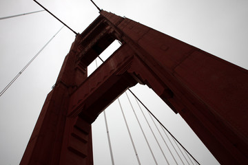 Obraz premium San Francisco, California / USA - August 28, 2015: Particular of Golden gate Bridge, San Francisco, California, USA