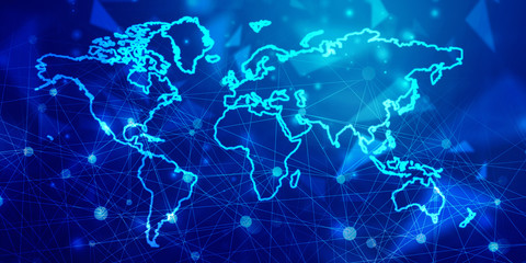 2d illustration world map abstract background
