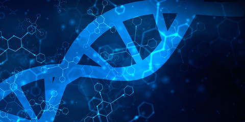 2d render of dna structure, abstract background