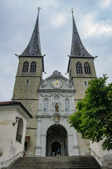Fototapeta na wymiar Hofkirche St. Leodegar, Luzern, Switzerland.
