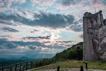 Ancient ruins of a medieval castle in the countryside of Friuli Venezia-Giulia, Italy