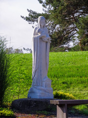 Statue out front of Abby of Genesee