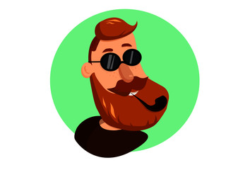 cartoon bearded man