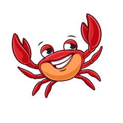 red crab on a white background - obrazy, fototapety, plakaty