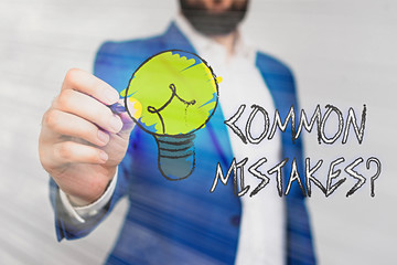 Word writing text Common Mistakes Question. Business photo showcasing repeat act or judgement...