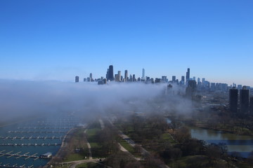 Chicago Skyline in Fog - 335609027