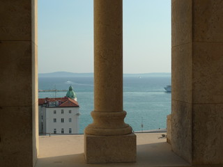 Spectacular Eastern Europe Croatia Split Landscape Old Town Bell Tower Stock Photographs