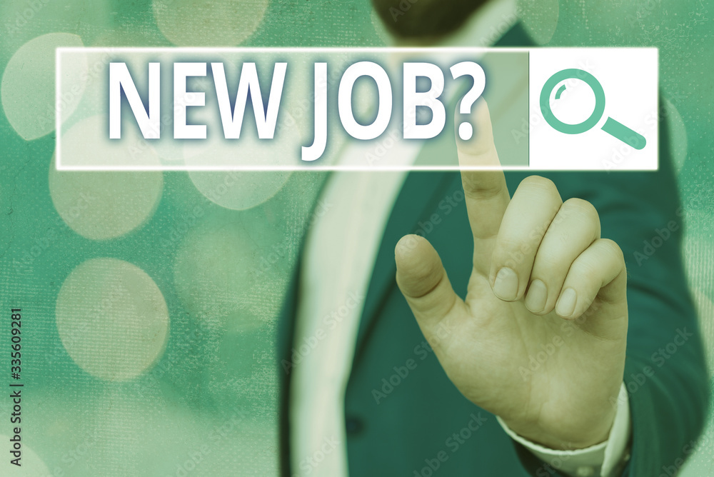 Poster text sign showing new job question. business photo showcasing asking if a demonstrating got regular 