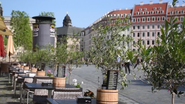 cozy cafe at center of Dresden, The Dresdner Frauenkirche ("Church of Our Lady") is a Lutheran church in Dresden, Germany.