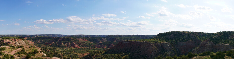 Fototapeta na wymiar Panoramic shot of Palo Duro Canyon