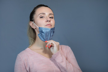 Woman in medical mask. Coronavirus. Covid-19. 2019-ncov.