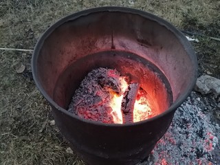 fire in a pot