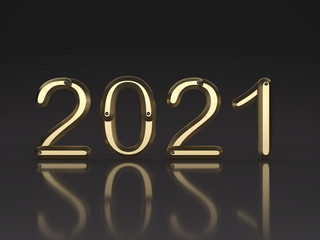 New Year 2021 Creative Design Concept - 3D Rendered Image	
