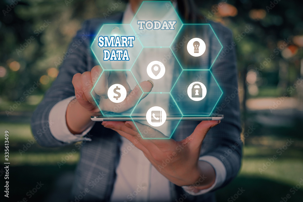 Poster word writing text smart data. business photo showcasing digital information that is formatted for fu