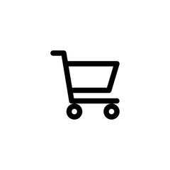 Shopping Cart Trolley E-Commerce Outline Icon Vector Illustration
