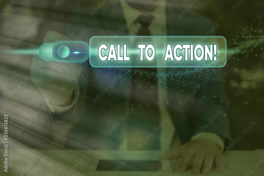 Poster text sign showing call to action. business photo showcasing exhortation do something in order achiev