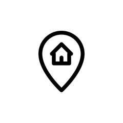 Obraz premium Home Location E-Commerce Outline Icon Vector Illustration 