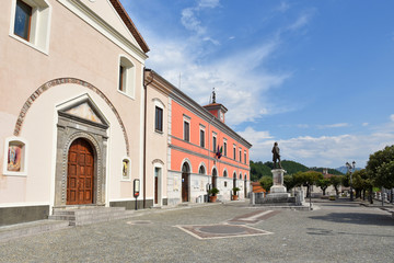 Fototapeta premium A square in Brienza, a village in the mountains of the Basilicata region in Italy