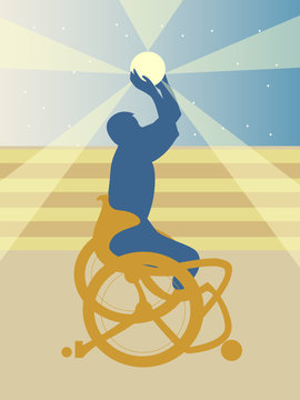 Wheelchair Basketball silhouette