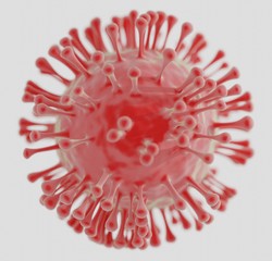 Corona virus coronavirus COVID-2019 isolated on white background. 3D rendering.