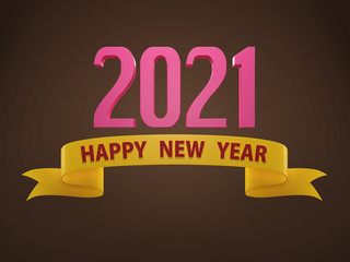 New Year 2021 Creative Design Concept - 3D Rendered Image	

