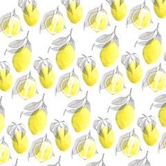 naadloos patroon met citroenen