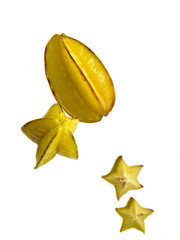 carambola star fruit yellow fresh tropical