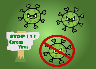 Ilustration vector graphic of Stop Corona Virus In Wuhan China, Vector corona Virus, Simple desain Virus Corona, Corona virus flat, for banner, baner, etc.
