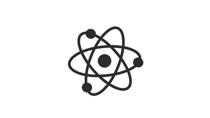 Black atom icon,Amazing atom icon on white background,science icon,technology icon