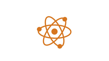 White background brown color atom icon,atom icon,science atom