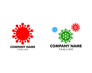 Set of Covid-19 Corona Virus Logo Template Design