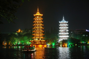 Chinese Pagoda at Night - 335619482