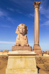 Fototapeta na wymiar Pompey Pillar in center of Alexandria, Egypt