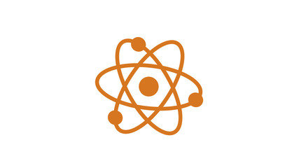 White background brown color atom icon,atom icon,science atom