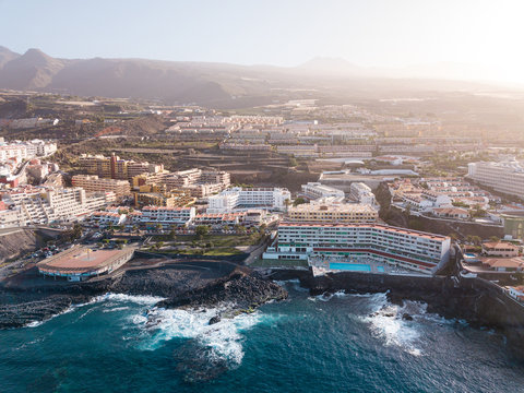 top tenerife oceanfront hotels in los giantes aerial view