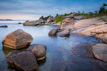 Georgian Bay: scenic transparent water near the shore of Mink islands
